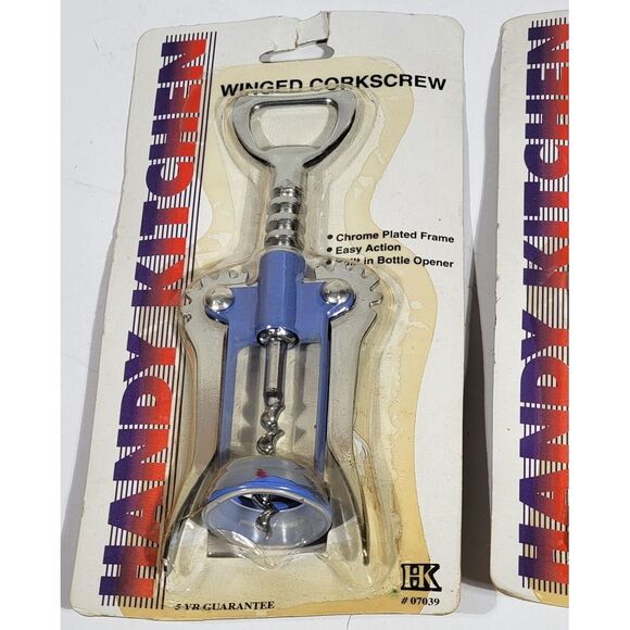 2 Commercial Grade Handy Kitchen Winged Corkscrew Bottle Opener Home Dining Wine - Picture 4 of 8